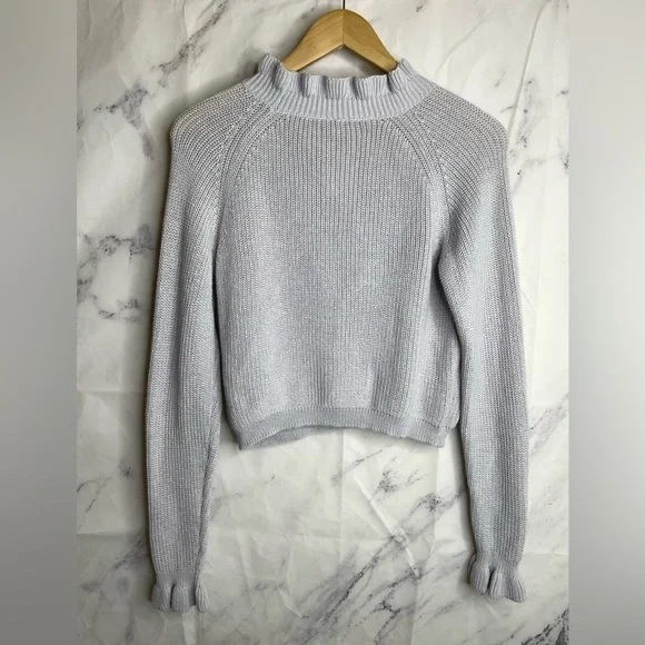 H&m Ruffled Ribbed Cropped Sweater - B47 - Picture 5 of 5